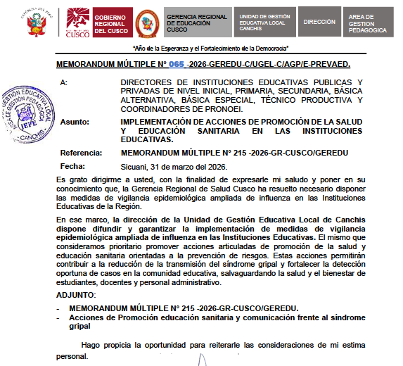 IMPLEMENTACIÓN DE ACCIONES DE PROMOCIÓN DE LA SALuD Y EDUCACIÓN SANITARIA EN LAS INSTITUCIONES EDUCATIVAS.